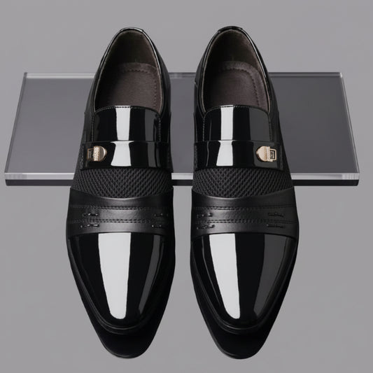Mocassin Cuir Verni Bicolore