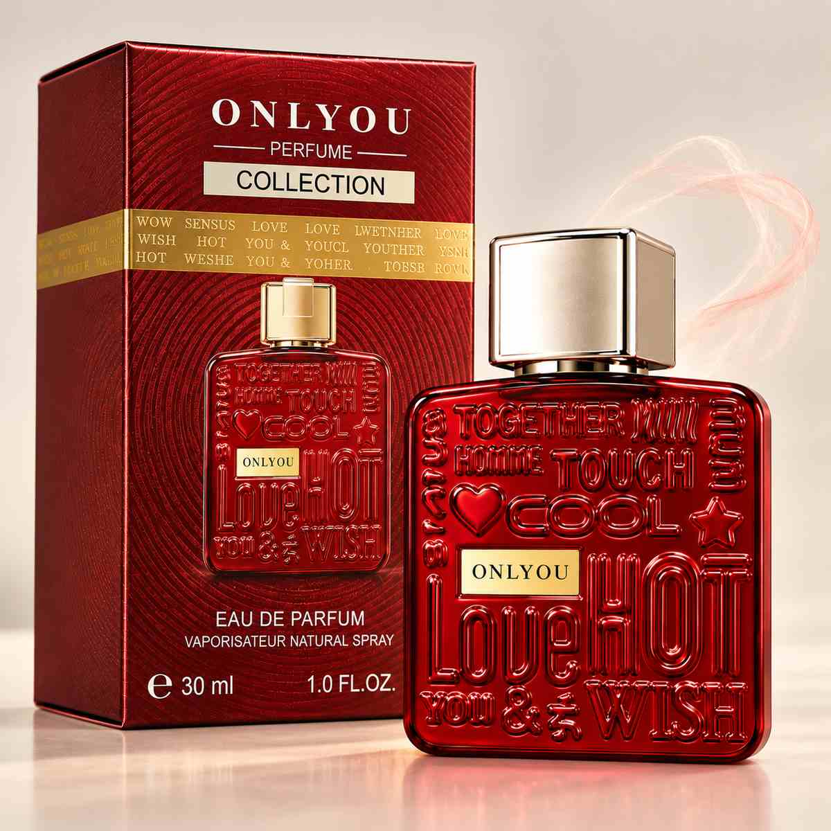 Parfum ONLYOU 9010286 rouge 30 ml — flacon et étui
