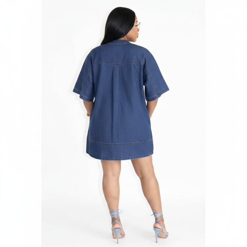 Robe Jean Oversize Bleu Foncé