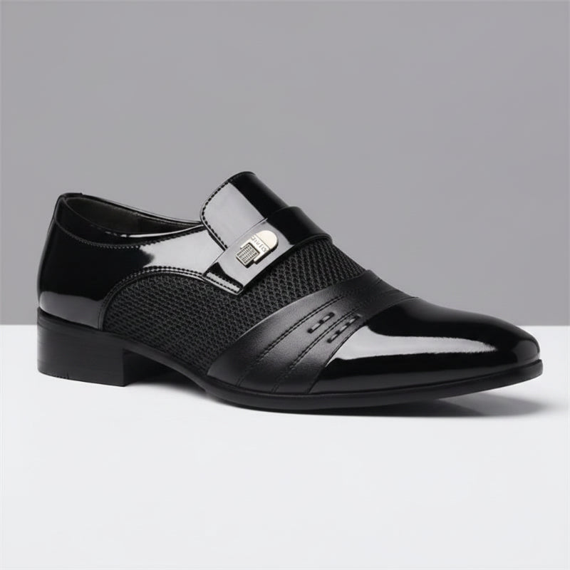 Mocassin Cuir Verni Bicolore