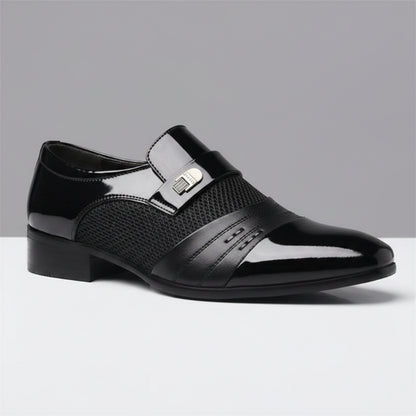 Mocassin Cuir Verni Bicolore