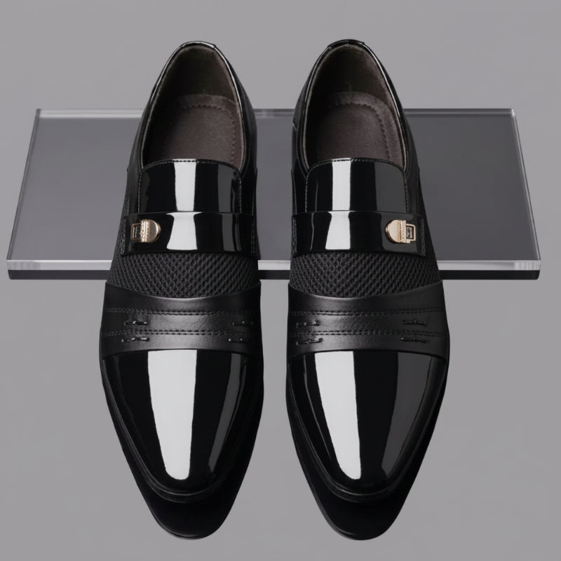 Mocassin Cuir Verni Bicolore