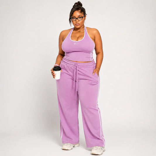 Ensemble Sport Deux Pièces Violet Halter