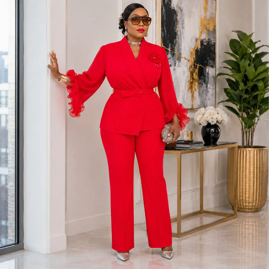 Tailleur 2 Pièces Blazer Volanté Blanc Ivoire