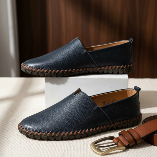 Espadrille Cuir Marine