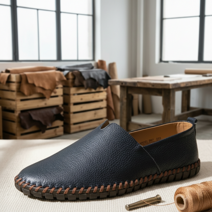 Espadrille Cuir Marine
