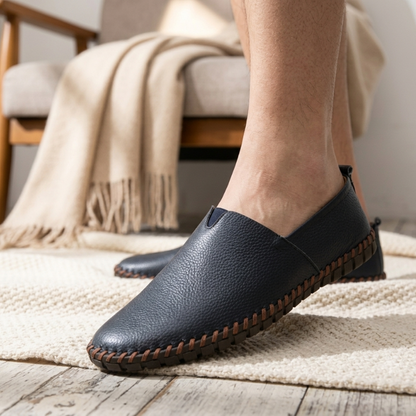 Espadrille Cuir Marine