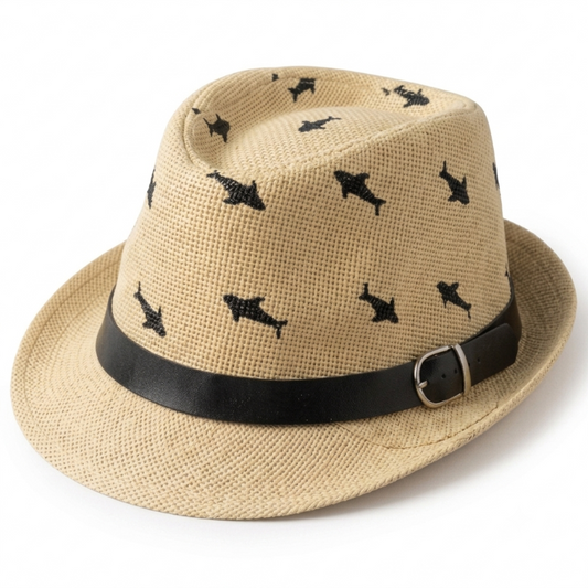 Chapeau Fedora Paille Requins
