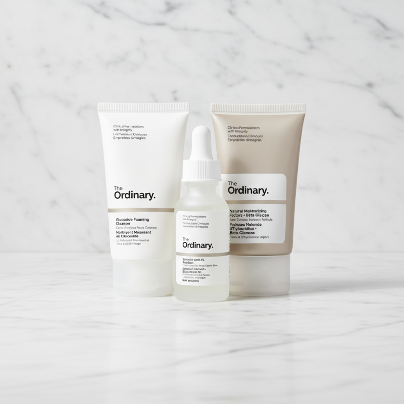 Ensemble soin peau acnéique The Ordinary – vue studio
