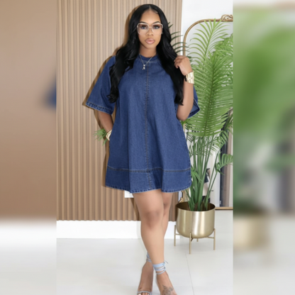 Robe Jean Oversize Bleu Foncé