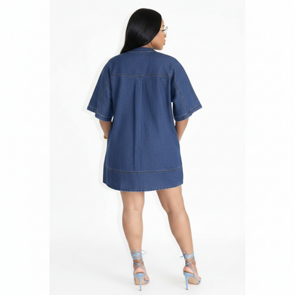 Robe Jean Oversize Bleu Foncé