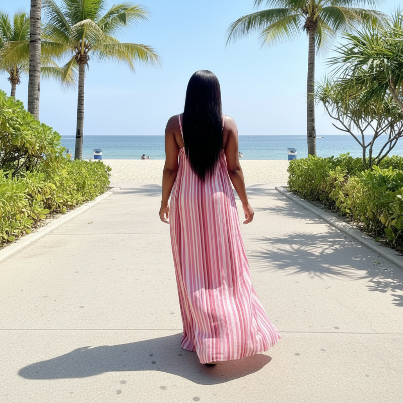 Robe Rose Plage - Marche